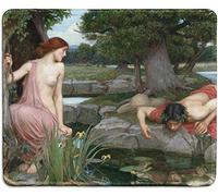 dealzEpic - Art Mousepad - Natural Rubber Mouse Pad with Famous Fine Art Painting of Echo and Narcissus by John William Waterhouse - Stitched Edges - 9.5x7.9 inches