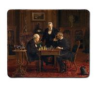 dealzEpic - Art Mousepad - Natural Rubber Mouse Pad with Famous Fine Art Painting of The Chess Players by Thomas Eakins - Stitched Edges - 9.5x7.9 inches