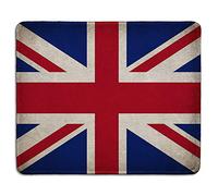 dealzEpic - Art Mousepad - Union Jack British Flag Mouse Pad Printed with Vintage Grunge UK Flag - Stitched Edges - 9.5x7.9 inches