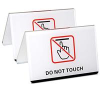 dealzEpic - Do Not Touch Table Top Sign | Clear White Acrylic Double-Sided Tabletop Sign - 4.1x2.6 inches | Set of 2