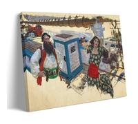 Dean Cornwell 1923 Never The Twain Shall Meet #2 Poster - Nautical Scene with Bearded Man And Woman Vintage American Illustration Wall Art Prints Canvas Wall Art Prints Photo Picture Paintings Room D