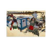 Dean Cornwell 1923 Never The Twain Shall Meet #2 Poster - Nautical Scene with Bearded Man And Woman Vintage American Illustration Wall Art Prints Room Aesthetic Print Art Wall Painting Canvas Modern