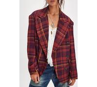 Dean Double-Breasted Blazer Jacket at Free People in Plum Combo, Size: Small - female