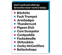 Dean Morris Cards Favourite Swear Word - Funny Birthday Card - Humour - Banter - Cards for Friends