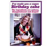 Dean Morris Cards Funny Birthday Card - Cheeky Birthday - Humour - Cards for Friends - I've made a Vegan Birthday Cake
