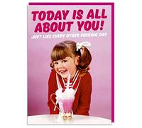 Dean Morris Cards Funny Birthday Card for Her, Funny Birthday Card, Birthday Cards for Friends, Today is all about you