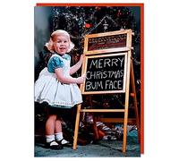 Dean Morris Cards Funny Christmas Card - Christmas Card for Friends - Humour - Merry Christmas Bum Face