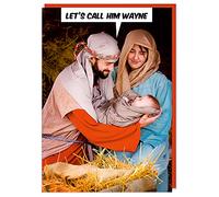 Dean Morris Cards Funny Christmas Card - Jesus Christmas Card - Christmas Humour - Funny - Let's call him Wayne