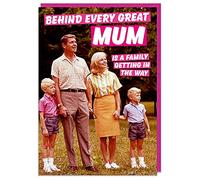 Dean Morris Cards Funny Mothers Day - Funny Cards for Mum - Mothers Day - Jokes - Behind every great Mum