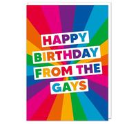Dean Morris Cards Happy Birthday From The Gays Card - Funny Gay Birthday Card - LGBTQ+ Cards - Pride