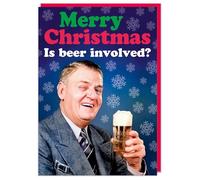 Dean Morris Cards Is Beer Involved - Adult Christmas Card for Him