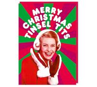 Dean Morris Cards Merry Christmas Tinsel Tits Funny Christmas Card For Her - Female Christmas Card Ideas - Rude Christmas Humour