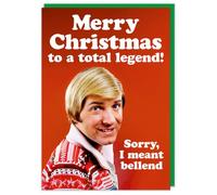 Dean Morris Cards Merry Christmas To A Total Legend - Rude Funny Christmas Card For Him - Make Xmas Banter