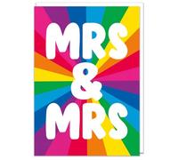 Dean Morris Cards Mrs and Mrs Gay Wedding Card - LGBTQ+ Wedding Card - Civil Partnership Card - Pride Greeting Card