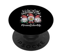 Dean of School Gnome Everything Is Fine Funny Christmas PopSockets Adhesive PopGrip