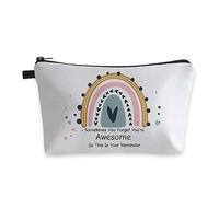Deanfun Small Makeup Case - Cute and Waterproof Cosmetic Bag for Women, Rainbow, Sometimes you forget that you're awesome, so this is your reminder 56371
