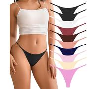 DEANGELMON Seamless G-string Thongs for Women - No Show Thong Underwear Low Rise Stretch Panties Workout Pack, B-10pcs, M