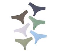DEANGELMON Seamless Thongs for Women No Show Thong Underwear Women Comfortable Multiple Pack, Healthy-6pack, L