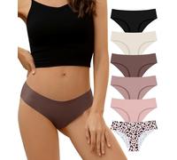 DEANGELMON Seamless Underwear for Women No Show Bikini Panties Comfortable Stretch Invisible Ladies Hipster Briefs, Pink Candy-6 Pack, M