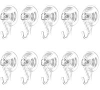 DEANKEJI 10 Pcs Bathroom Suction Hooks, Plastic Hooks with a Maximum Load of 5kg, The Reusable Suckers is Suitable for Windows, Bathrooms, Kitchens, and Other Places Where Sucking Hook are Needed