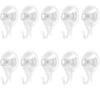 DEANKEJI 10 Pcs Bathroom Suction Hooks, Plastic Hooks with a Maximum Load of 5kg, The Reusable Suckers is Suitable for Windows, Bathrooms, Kitchens, and Other Places Where Sucking Hook are Needed