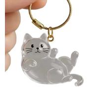 DEANKEJI Pack of 2 Key Chains Animal Hair Cat Hair Key Ring