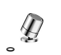 DEANKEJI Rotatable Tap Aerators, Silver Stainless Steel Taps Water Filter, Adapter for Faucet for Kitchen and Bathroom, Hotels, Public Facilities