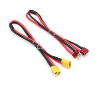 Deans T Female to XT60 Male Adapter Cable, 30cm 14AWG Silicone Wire Extension for RC LiPo Battery, Connects Battery to ESC/, FPV Drone & Car Part(XT60 Plug)