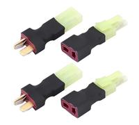Deans T Plug Male to Mini Tamiya Female Adapters - 4PCS No-Solder Conversion Connectors - Plug and Play RC Battery Adapter - For RC Cars Boats Drones and Chargers