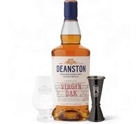 Deanston Virgin Oak Highland Single Malt Scotch Whisky 70cl - With Deanston Glass & Secret Bottle Shop Jigger - Whisky Gift Set For Christmas