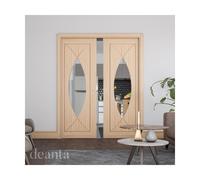 Deanta Amalfi Pre-Finished Oak 1 Lite Clear Glass Door Size:: 1981 x 7 Amalfi Pre-Finished Oak 1 Lite Clear Glass Door