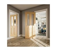 Deanta Bury Pre-Finished Oak 2 Lite Clear Glaze Door Deanta doors: 198 Bury Pre-Finished Oak 2 Lite Clear Glaze Door