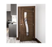 Deanta Cadiz Prefinished Walnut Glazed Door Size:: 1981 x 610 (24&quot Cadiz Prefinished Walnut 1 Lite Glazed Door