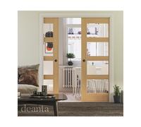 Deanta Coventry Unfinished Oak 4 Lite Clear Glaze Door Deanta doors: 2 Coventry Unfinished Oak 4 Lite Clear Glaze Door