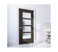 Deanta Montreal Dark Grey Ash Glazed Door Size:: 1981 x 610 (24") Montreal Dark Grey Ash 4 Lite Glazed Door