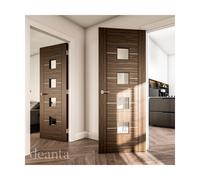 Deanta Valencia Prefinished Walnut Glazed Door Size:: 1981 x 762 (30&q Valencia Prefinished Walnut 4 Lite Glazed Door
