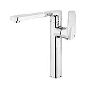 Deante Chromed Bathroom Sink tap with Raised Body and with Fixed spout Gardenia Beg 021K, Grey