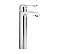 Deante Chromed Bathroom Sink tap with Raised Body and with Fixed spout Werbena BCW 021K, Metal, Grey, 20 x 36 cm