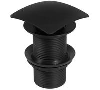 Deante Click-Clack Unslotted Square Push Button Waste Plug Sink Basin Black Powder Coated