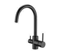 Deante Swan Neck 3 Way Filtered Water Tap in Matt Black