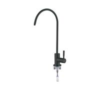 Deante Swan Neck Single Flow Drinking Water Tap, Chrome, Swivel Spout, Deck Mounted, Modern Kitchen Faucet (Matt Black)