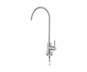 Deante Swan Neck Single Flow Tap - Brushed Steel