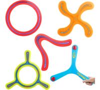 deAO 5 Piece Colourful All Style Returning Boomerang Sports Game Toy for Beginners and Young Throwers