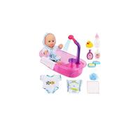 deAO Baby Doll Bath Play Set with Real Water Faucet Function and Baby Doll Accessories, Baby Doll Clothes, Dolls for 3 4 5 6 7 8 Year Olds Girls,