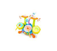 deAO Beginners Musical Table Top Drum Kit Play Set with Drum Sticks, Microphone, Light Features, Interactive Music and Sounds for Babies Kids and
