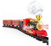 deAO Christmas Tree Toy Train Set With Lights And Sounds, Christmas Tree Train Set Around the Tree, Electric Train Sets for Kids, Toy Train Set