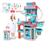 deAO Doctor Set for Kids Pretend Medical Station Set Medical Instruments Stethoscope with Realistic & Lights Doctor Role Play Educational Toys for 3 4 5 Year Old Girls Boys Christmas Birthday