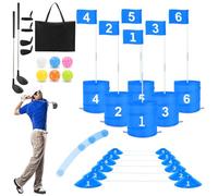 deAO Golf Yard Game Backyard Golf Games for Kids Adults, Portable 6 Holes Golf Course with Balls and Flag,Family Golf Gifts for Outdoor Indoor,Lawn, Park, Beach, Camping, Hotel (BLUE)