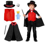 deAO Kids Magician Costume Set, Magic Outfit with Hat Cape for Boys Girls