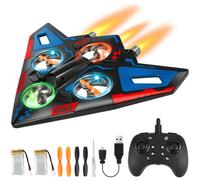 deAO Kids RC Plane, Remote Control Airplane Drone with Auto Hover 360° Flip | Foam Remote Control Airplane Toy with Headless Mode, 3 Speeds, LED Lights & Stunt Flips, RC Plane Toys for Boys Girls 6+